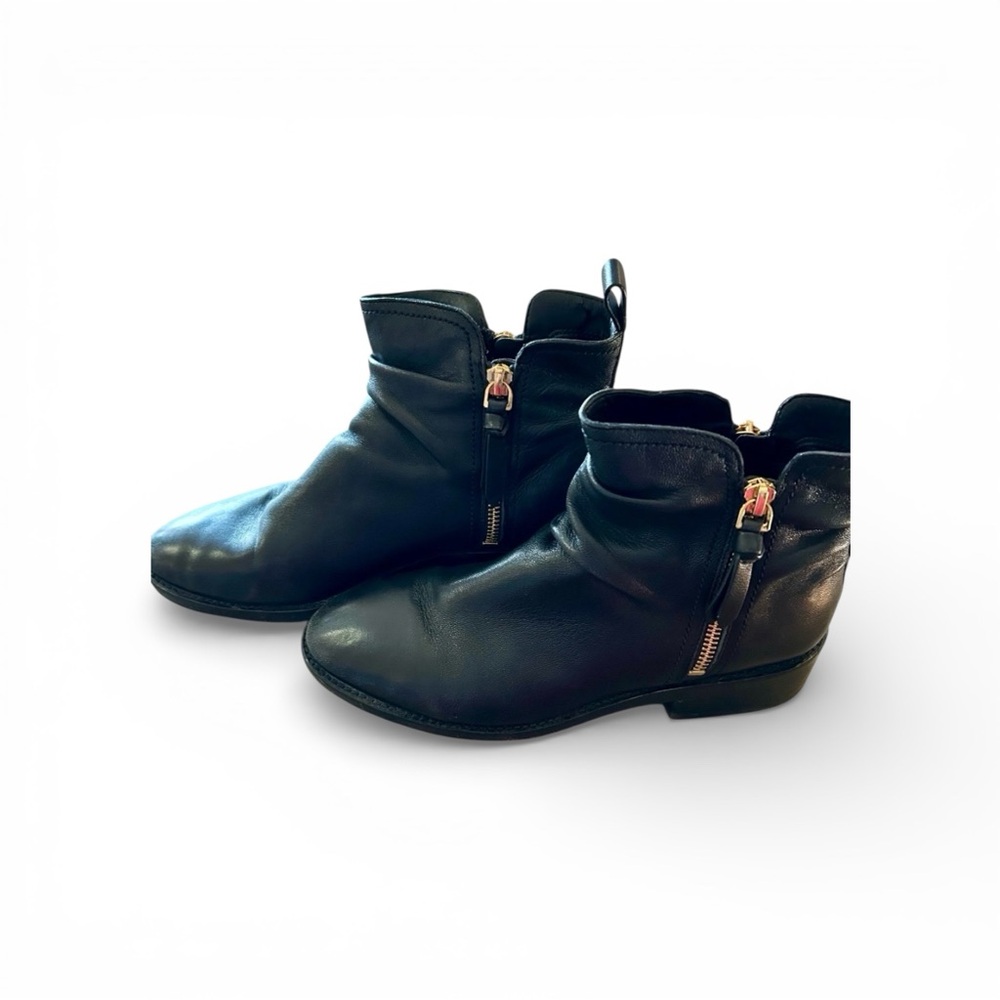 Cole Haan Harrington Grand Slouch Black Leather GrandOS Booties sz 7.5
